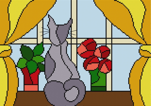 Kotek na oknie